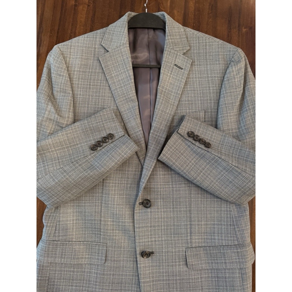 Polo Ralph Lauren Men's Blazer Sport Coat Size 38R Silk Wool Blend Gray Plaid